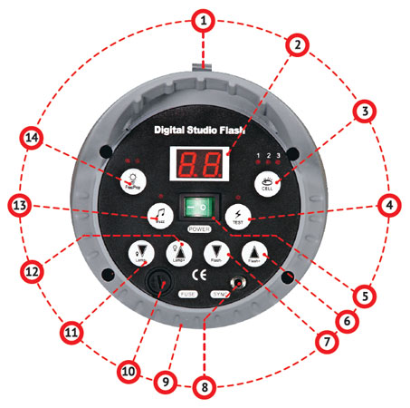 Задняя часть вспышек Falcon Eyes TE-BW Задняя часть вспышек Falcon Eyes TE-BW